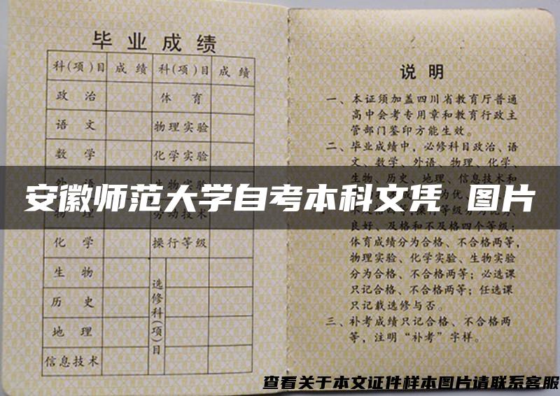 安徽师范大学自考本科文凭 图片