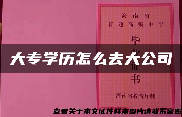 大专学历怎么去大公司