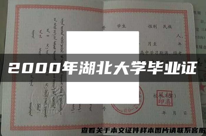 2000年湖北大学毕业证