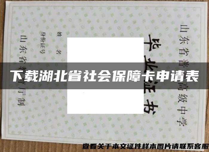 下载湖北省社会保障卡申请表