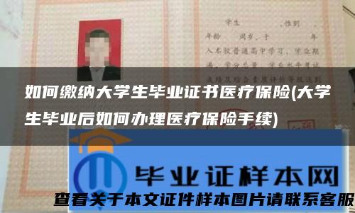 如何缴纳大学生毕业证书医疗保险(大学生毕业后如何办理医疗保险手续)