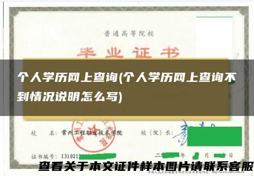 个人学历网上查询(个人学历网上查询不到情况说明怎么写)