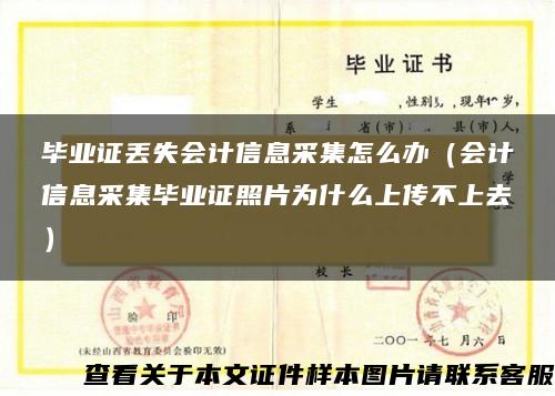 毕业证丢失会计信息采集怎么办（会计信息采集毕业证照片为什么上传不上去）