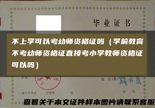 不上学可以考幼师资格证吗（学前教育不考幼师资格证直接考小学教师资格证可以吗）