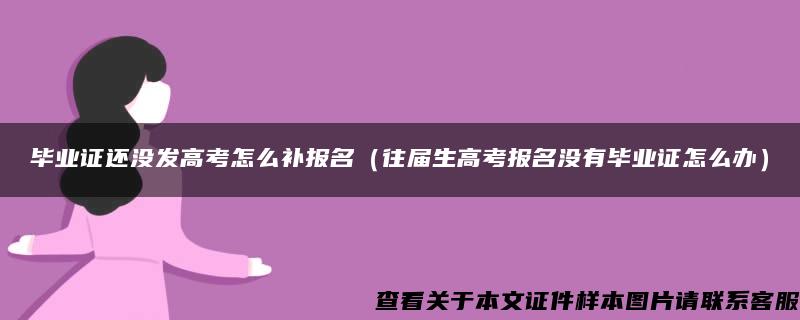 毕业证还没发高考怎么补报名（往届生高考报名没有毕业证怎么办）