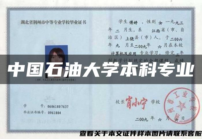 中国石油大学本科专业