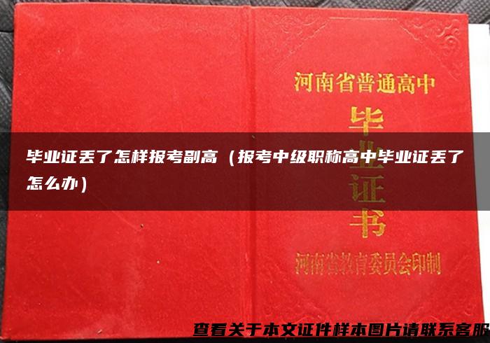 毕业证丢了怎样报考副高（报考中级职称高中毕业证丢了怎么办）