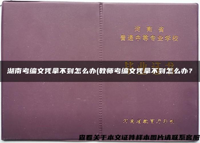 湖南考编文凭拿不到怎么办(教师考编文凭拿不到怎么办？