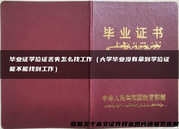 毕业证学位证丢失怎么找工作（大学毕业没有拿到学位证能不能找到工作）