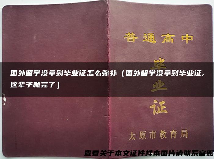 国外留学没拿到毕业证怎么弥补（国外留学没拿到毕业证,这辈子就完了）