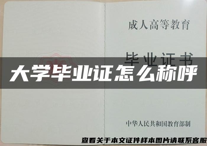 大学毕业证怎么称呼