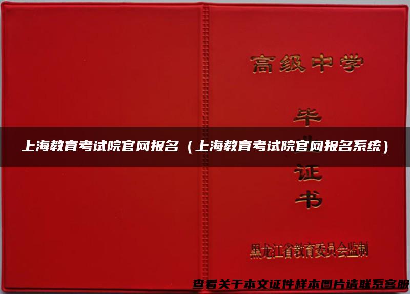 上海教育考试院官网报名（上海教育考试院官网报名系统）