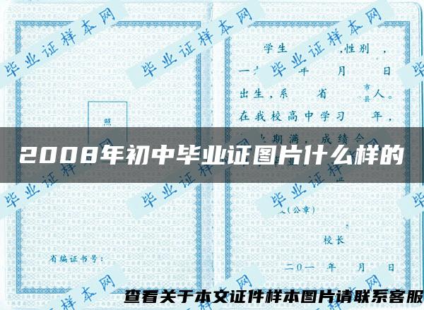 2008年初中毕业证图片什么样的