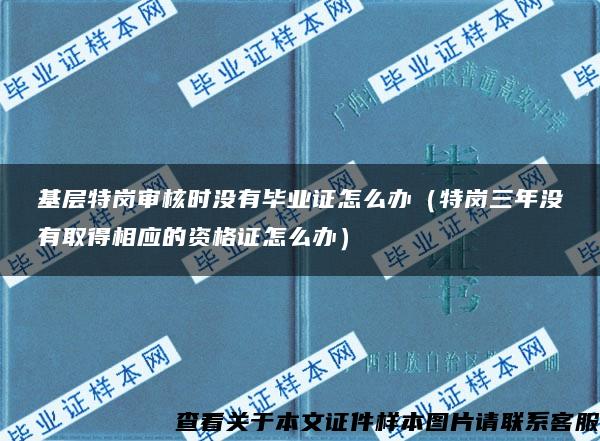 基层特岗审核时没有毕业证怎么办（特岗三年没有取得相应的资格证怎么办）