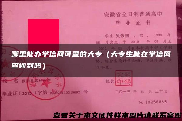 哪里能办学信网可查的大专（大专生能在学信网查询到吗）