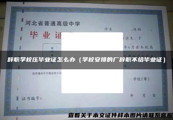 辞职学校压毕业证怎么办（学校安排的厂辞职不给毕业证）