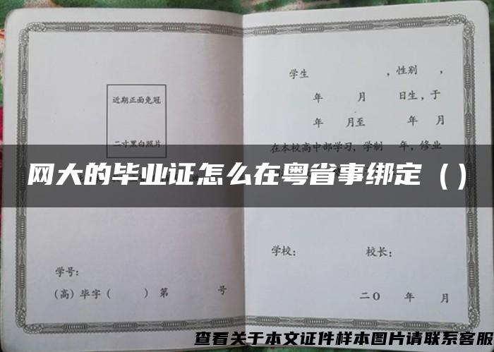 网大的毕业证怎么在粤省事绑定（）