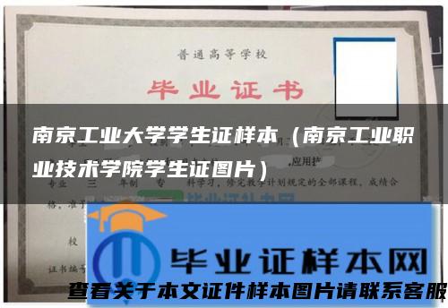 南京工业大学学生证样本（南京工业职业技术学院学生证图片）