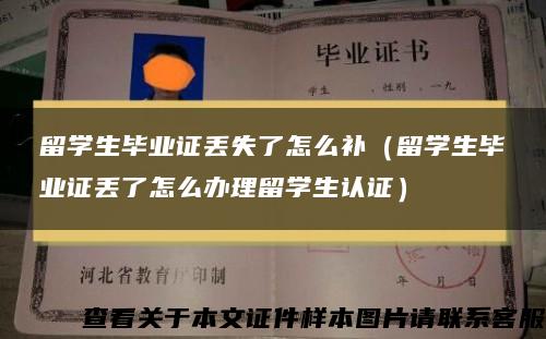 留学生毕业证丢失了怎么补（留学生毕业证丢了怎么办理留学生认证）