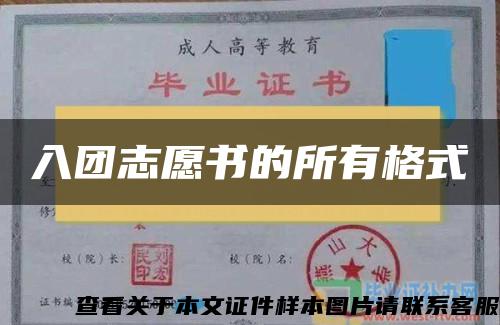 入团志愿书的所有格式