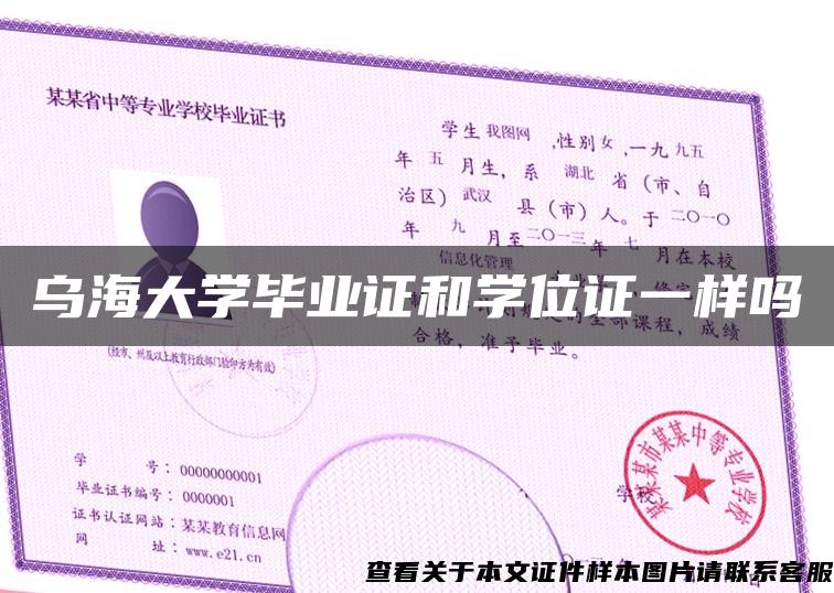 乌海大学毕业证和学位证一样吗