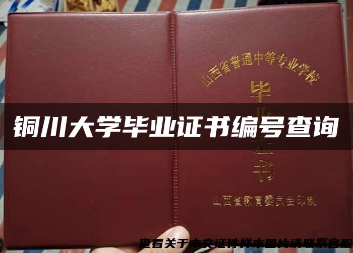 铜川大学毕业证书编号查询