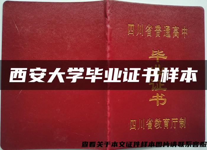 西安大学毕业证书样本