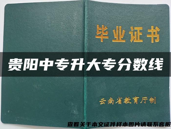 贵阳中专升大专分数线