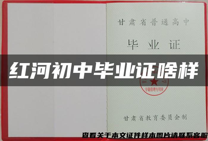 红河初中毕业证啥样