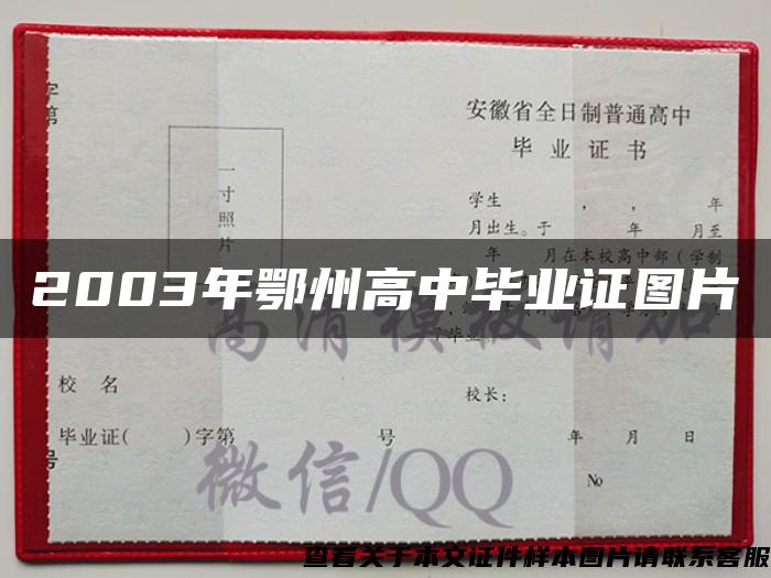 2003年鄂州高中毕业证图片