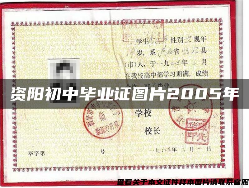 资阳初中毕业证图片2005年