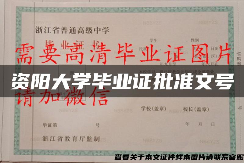 资阳大学毕业证批准文号