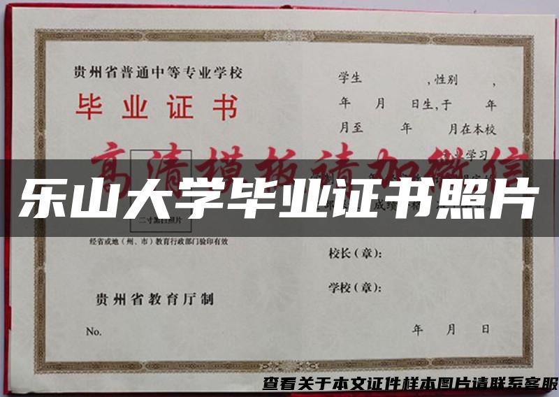 乐山大学毕业证书照片