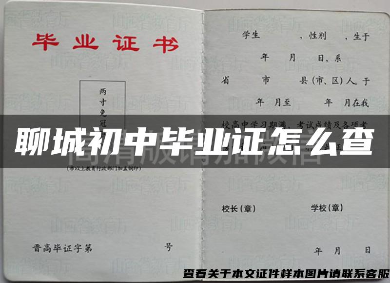 聊城初中毕业证怎么查