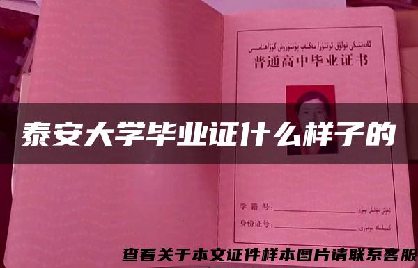 泰安大学毕业证什么样子的