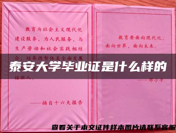 泰安大学毕业证是什么样的