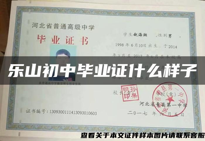 乐山初中毕业证什么样子