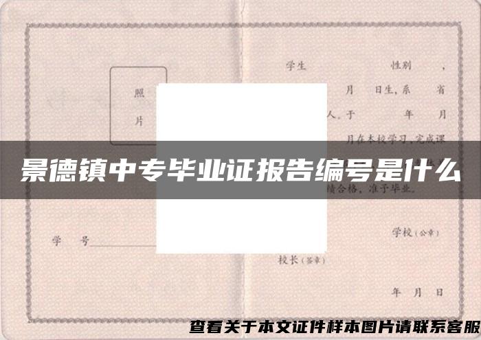 景德镇中专毕业证报告编号是什么