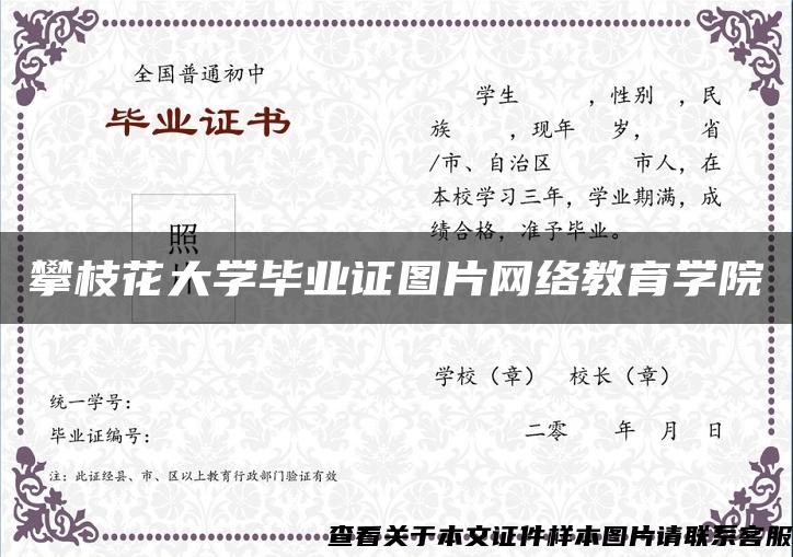 攀枝花大学毕业证图片网络教育学院