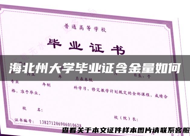 海北州大学毕业证含金量如何