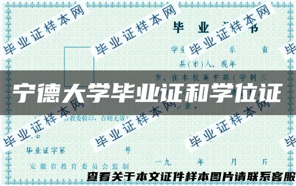 宁德大学毕业证和学位证