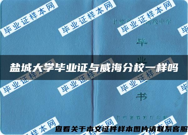 盐城大学毕业证与威海分校一样吗