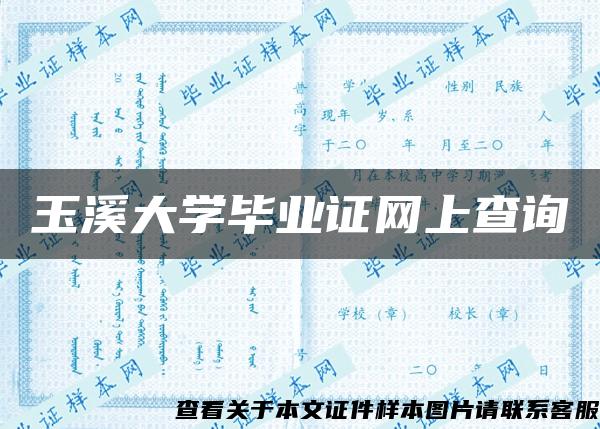 玉溪大学毕业证网上查询