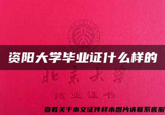 资阳大学毕业证什么样的