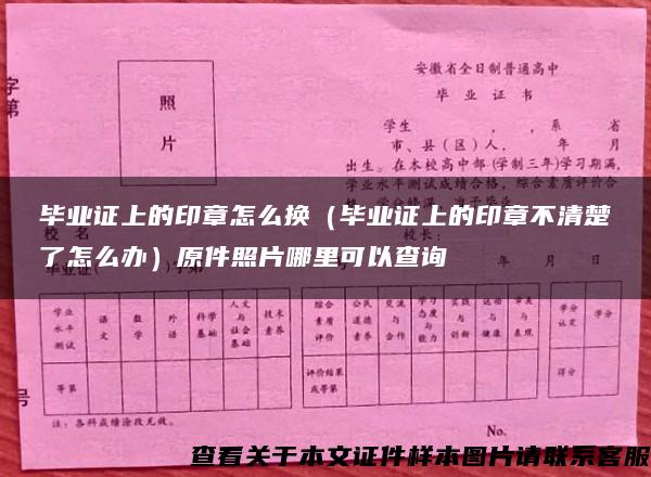 毕业证上的印章怎么换（毕业证上的印章不清楚了怎么办）原件照片哪里可以查询