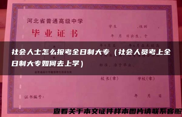 社会人士怎么报考全日制大专（社会人员考上全日制大专如何去上学）