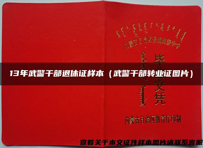 13年武警干部退休证样本（武警干部转业证图片）