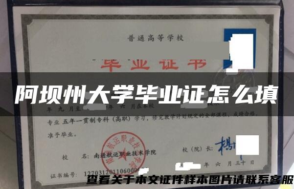 阿坝州大学毕业证怎么填