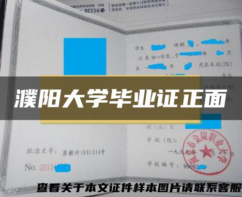 濮阳大学毕业证正面