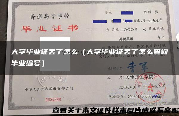 大学毕业证丢了怎么（大学毕业证丢了怎么查询毕业编号）